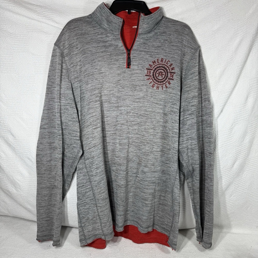 Buckle American Fighter XL Mens Long Sleeve 1/4 Zip Mock‎ Neck Pullover Shirt